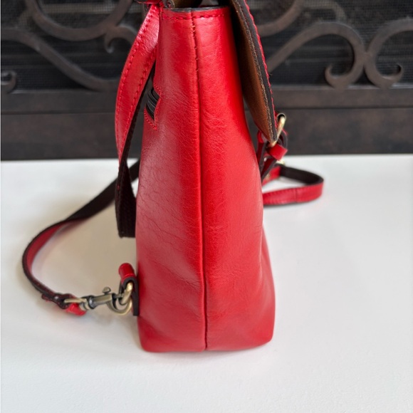 Patricia Nash Small Red Leather Convertible Backpack - Picture 2 of 9